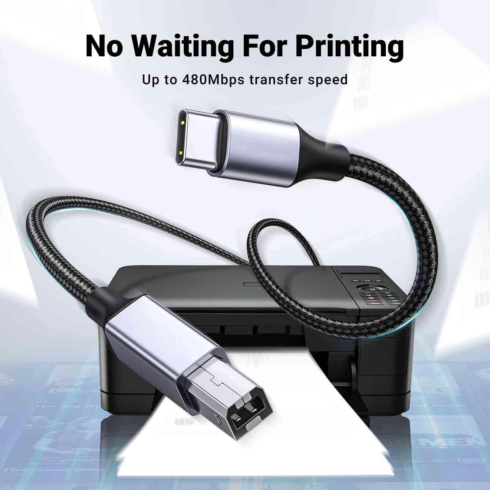 USB-C to USB-B Printer Cable | usbyon.com